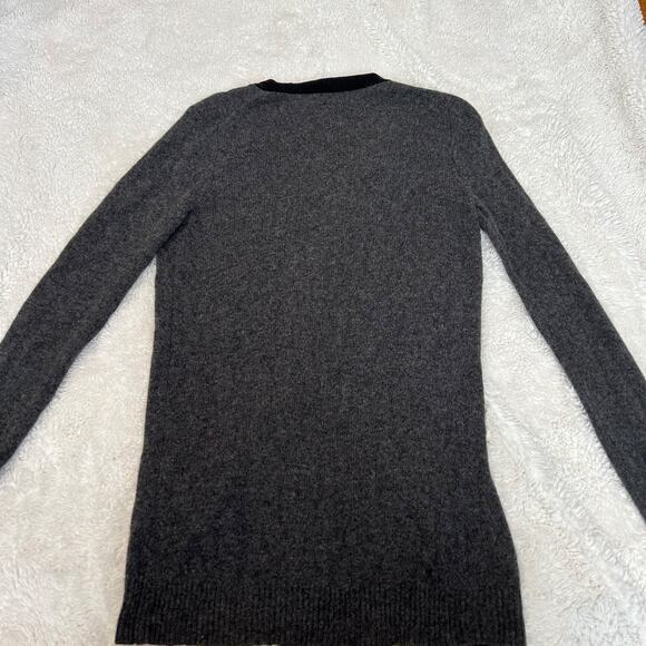 J Crew Womens Cardigan Open Front Long Line Lambs Wool Size Medium In Grey - Picture 3 of 5